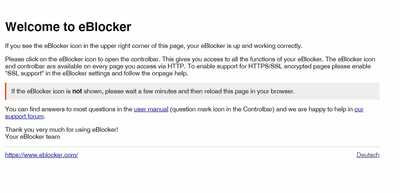 eblocker setup failed