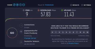 Speedtest w eblocker off single