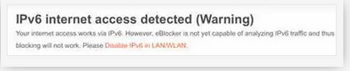 Screenshot Warnmeldung eBlocker Doktor