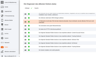 Screenshot eBlocker Doktor ipv6