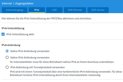 Screenshot fritbox7490 ipv6