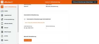 Screenshot Fehler Aktualisierung